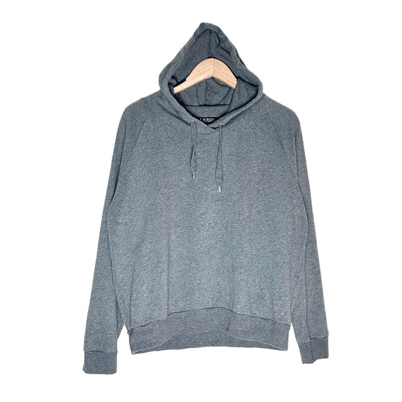 Lauren Ralph Lauren | Women | Gray LRL Embossed Logo Hoodie Sweatshirt | Medium - Picture 1 of 8